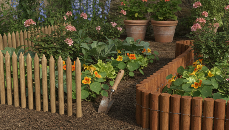 Bordures en bois pour jardin : guide complet 2026 : Bordure bois à planter ou en rouleau : laquelle choisir selon votre projet