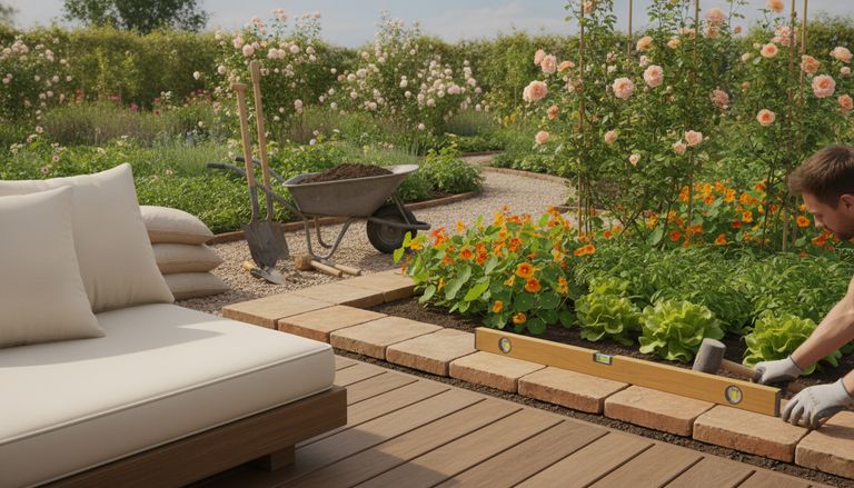 Bordures de jardin : 5 étapes pour les réaliser soi-même en  : Étape 4 : Stabiliser et niveler au bon niveau