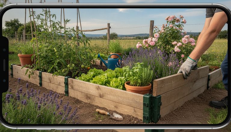 Border un jardin en bois : 5 méthodes en 2026 : Clips et connecteurs plastique : La solution sans outil